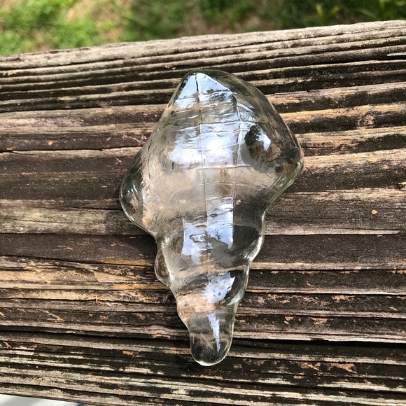 Clear Art Glass Recycled Glass Shell Seashell Nautical Paperweight - Picture 5 of 10